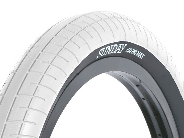 SUNDAY STREET SWEEPER BMX TIRE 2.4&quot; White