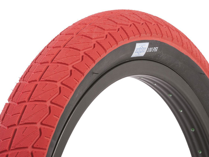 SUNDAY CURRENT BMX TIRE 2.4&quot; RED + Black wall