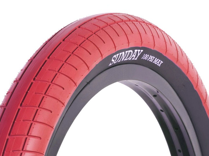 SUNDAY STREET SWEEPER BMX TIRE 2.4&quot; Red