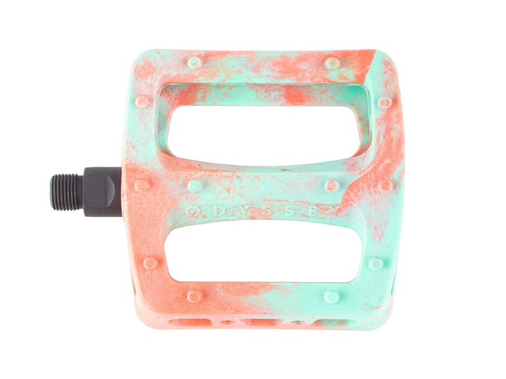 ODYSSEY TWISTED PRO PC PEDALS -Toothpaste/Bright Red Swirl-