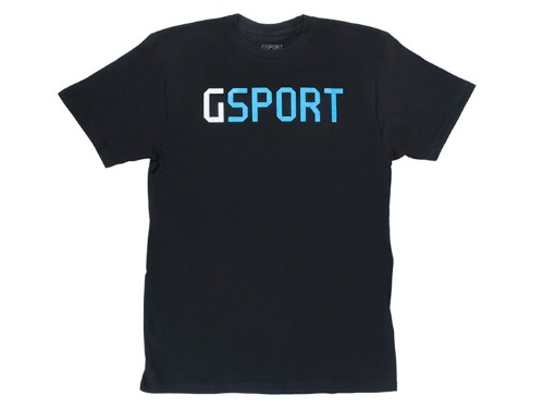 GSPORT BRAND TEE Black with White/Blue