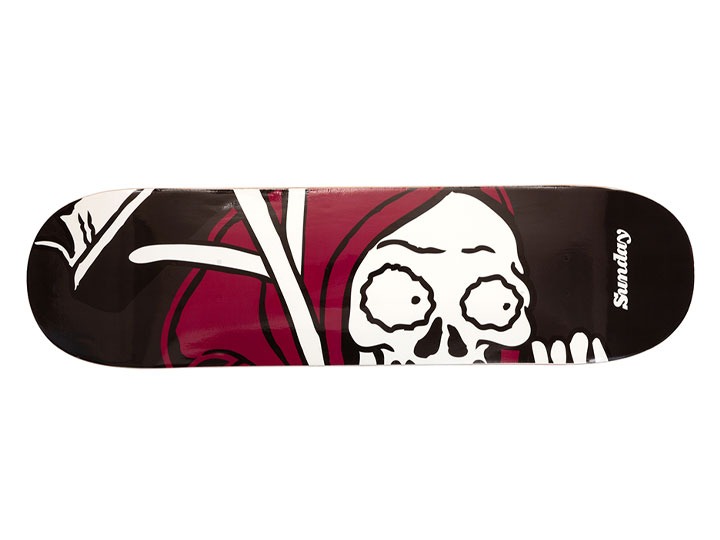SUNDAY CREEPY SWEEPER 8.5&quot; SKATEBOARD DECK -Limited Edition Black/Purple Fade-
