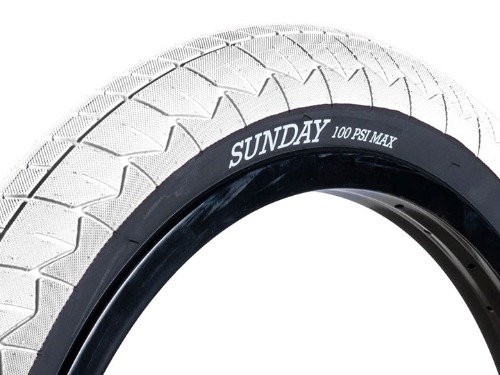 [Restock] SUNDAY CURRENT V2 [DUAL-PLY]BMX TIRE 2.4&quot; White/Black wall